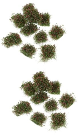 iplusmile 2sets Grass Decorative Model Mini Garden Decor Simulated Grass Cluster Terrains Model Kit Artificial Plant Supplies Grass Tufts Miniature Grass Decor Turf Rosy Plastic 10pcs*2