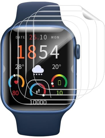Carantee Verre Trempé pour Apple Watch 7/8/9 41mm, 4 pièces Film TPU résistant aux rayures, Haute Sensibilité 3D plein écran vitre protection, Ultra HD Sans Bulles pour Watch 41mm protection écran