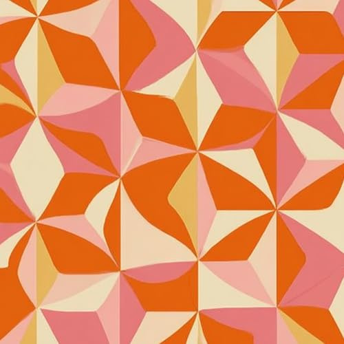 DERUINVAIO Self Adhesive Feature Removable 70 s Retro Seamless 60s 70s Aesthetic Style Peel and Stick Vinyl Wallpaper Roll, Sticky Lining Paper for Bedroom, Living Room, Kitchen Walls