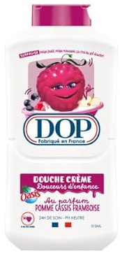 DOP Douche Crème Pomme Cassis Framboise pH Neutre Sans Savon 310ml | Formule sans colorant, Testé dermatologiquement, Origine France Garantie, Fabriqué en France