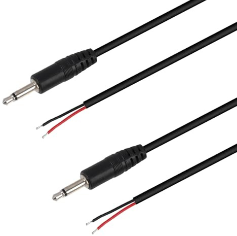 2 Pièces Câble Jack 3.5 Mono Mâle vers Fil Nu 25 cm, Connecteur Jack TS 2 Pôles pour Réparation Câble Audio, Remplacement Jack 3,5 Mono Haut-Parleur Radio CB Radioamateur Écouteur PA Montage Audio DIY