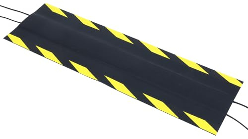 Forgevale Rubber Cable Protector Mat 100 x 30 cm – Heavy Duty Anti-Slip Floor Cable Cover with High Visibility Yellow Edges, Durable Cable Management for Office, Workshop & Events