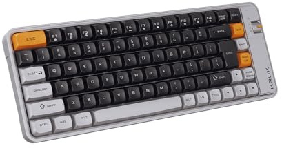 KRUX Zyro 75%, kabellose Membran Tastatur mit 75% Layout, US QWERTY, Bluetooth und 2.4 GHz, USB-C Aufladung, leise Tasten, 84 Tasten, Wireless Keyboard für Büro, Home Office, Laptop und Alltag