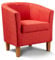 Home Source Tub Accent Chair - Fabric Armchair with Wooden Legs - Upholstered Single Sofa for Home, Office, Living Room - Padded Foam Seat (Orange)