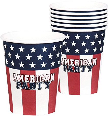 Neu: 6 Party-Becher * American Party * für Eine USA-Mottoparty | Amerika US Motto BBQ Barbecue Barbeque Pappbecher Partybecher Cups