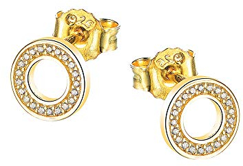 DOOSTI Damen Ohrstecker 925/- Silber Gelbgold vergoldet