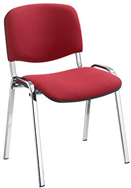 Nowy Styl Group Stapelstuhl ISO Basic, ergonomisch geformt, stapelbar, ohne Armlehnen, Gestell: Chrom, Bordeaux