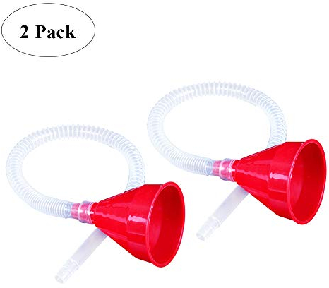 Embudo de combustible de boca ancha universal de 8 cm para vehículos automotores, embudo de llenado de plástico largo y flexible, extensión de coche para agua, gasolina, refrigerante, transmisión de