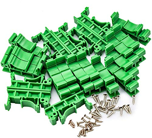 WEKON 10 Sets Hutschienen Adapter Set, Leiterplatte Montage Halterung Halter DIY, DIN-Schienenmontage-Schnittstellenmodul Anschlussklemme Breakout-Board DSUB-Anschlussblock, Anschluss