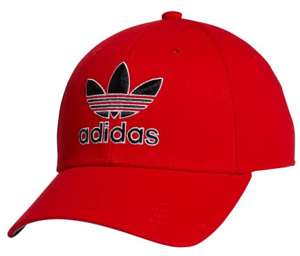 adidas Originals Herren Icon 2.0 Strukturierte Precurve Snapback Cap, Lebendiges Rot/Schwarz/Weiß, Einheitsgröße