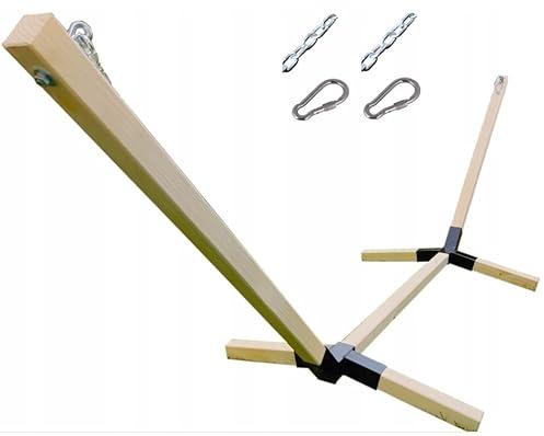 Capability Armature de hamac en bois dur, stable, charge maximale 250 kg, universel, bois équarri 65 mm, sans imprégnation