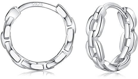 LYTOPTOP Silber Creolen Ohrringe für Damen, 925 Sterling Silber Klein Huggie Hinged Earrings, Hypoallergenic 12mm Knorpel Schlafen Ohrringe Piercings Schmuck für Frauen Mädchen Männer