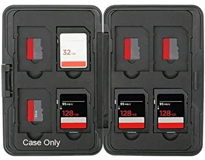SD Card Cases, Memory Card Holder Case SD Card Holder Memory Card Storage Box Hard Wearing Anti Scratch Waterproof Aluminum Storage Card Carrying Case Black