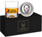 Totenkopf Whiskeyglas, 2er Set in Geschenkbox - 300 ml Kristall Whiskygläser für Scotch, Cocktails, Rum, Cognac, Wodka, Likör, Halloween, Weihnachten, Erntedankfest Geschenke für Männer
