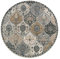 kyaoayo Runder Vintage Boho Teppich - Waschbar, Kurzflor, rutschfest für Esszimmer Schlafzimmer - In & Outdoor Modern Mandala Bedruckt (Grau, Durchmesser 160CM)
