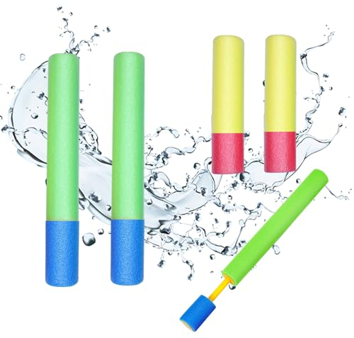 4Pcs Wasserpistolen für Kinder, Kinder Schaum Wasserpistole,Schaumwasserspritzpistole, mit 2PCS 30cm Wasserspritzpistolen Groß und 2pcs 15cm Wasserpistole Klein,Perfekt für Strand, Pool