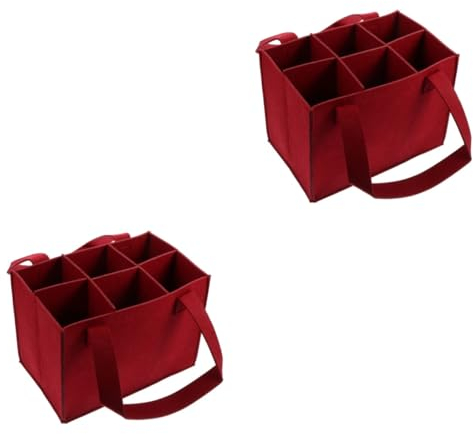 Garneck 2 Pièces fourre-Tout à vin de Bouteille Porte-Verre Carafe à Whisky décor de Mariage Transporteur de vin Pochette en Feutre Feutre Stockage d'emballage Rouge