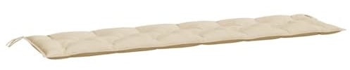 vidaXL Gartenbank Auflage, Bankauflage mit Hohlfasern, Sitzkissen mit Schnüren für Außen Innen, Bankkissen Sitzkissen Bankpolster, Beige Oxford-Gewebe