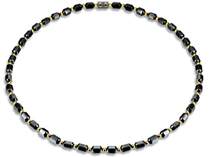 BEBIKR Halsketten für Frauen – Hämatit-Halskette mit Magnettherapie, Heilung für Gesundheit, Halskette, Unisex, Schmuckdekoration, Geschenk, Schmerzlinderung für Hals, empty, Magnetisches Material
