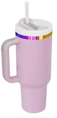 ThreeRs Adventure Quencher – Tasse de voyage V2 améliorée – Tasse à café isotherme avec paille portable en acier inoxydable, couvercle anti-fuite, bouteille d'eau pour boissons chaudes et froides,