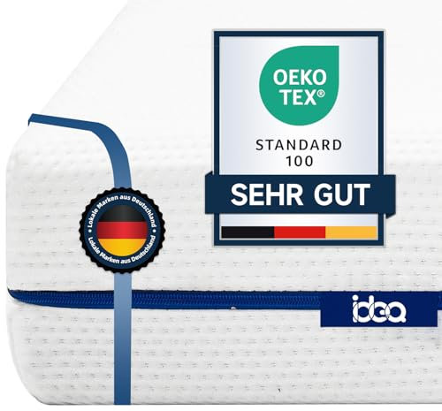 IDEA Matratze 90x200 cm, 2in1 Härtegrade Ortho Kaltschaummatratze, Orthopädische 7-Zonen Matratze, Härtegrad H2 & H3,Weich & Fester, Öko-Tex Zertifiziert (Höhe 18 cm, 90 x 200 cm)