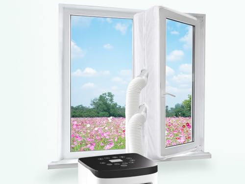Anlising Joint de Fenetre Climatisation,300CM Kit Calfeutrage Climatiseur Envoyer Ciseaux Pliants,Calfeutrage pour Climatiseur Mobile,Tissu de Calfeutrage pour Fenêtres,pour Climatisation Mobile(Weiß)
