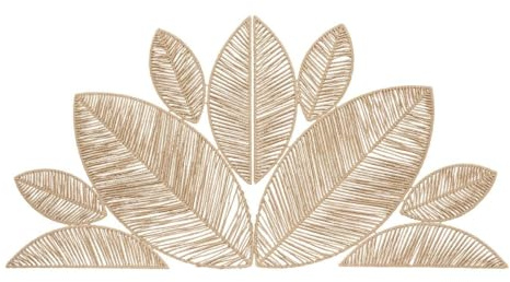 Atmosphera – Wanddekoration Meera aus gewebtem Papier und Metall – 160 x 80 cm – Böhmische, blattförmige Hängedekoration in Beige – für Schlafzimmer, Wohnzimmer, Esszimmer, Kopfteil