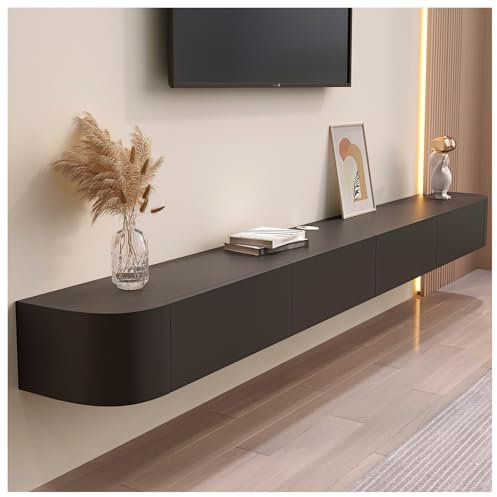 KSYGINXD 200cm TV Schrank, TV Lowboard Mit 2 Schubladen, 1 Klappe,TV Board Hängend, Fernsehschrank Für Das Wohnzimmer, Massivholz, Komplett Montiert