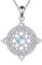 YAFEINI Keltischer Knoten Kette für Damen 925 Sterling Silber Wikinger Anhänger Halskette Amulett Schutz Wikinger Mondstein Schmuck (Keltische Kette)