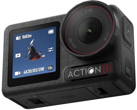 DJI Pack Esencial Osmo Action 5 Pro, cámara Sumergible, Sensor 1/1.3, vídeo 4K/120 fps, Seguimiento de Objetivos, estabilización, 2 Pantallas táctiles OLED, cámara de acción 4K para Deportes y Vlogs