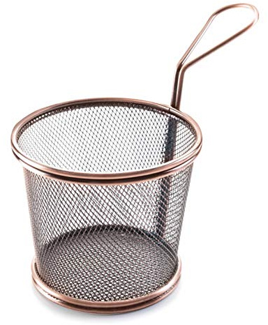 LACOR Runde Chips Korb Bronce D.12x10 cm, Edelstahl, 12, 20 x 12.3 x 16 cm, 1 Einheiten | Aus lebensmittelechtem Edelstahl gefertigt; hohe Korrosionsbeständigkeit und Haltbarkeit im täglichen Gebrauch