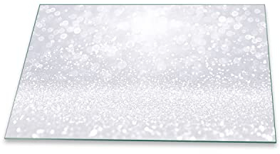 decorwelt | Herdabdeckplatte 80x52 cm 1-Teilig Abstrakt Weiß Ceranfeldabdeckung Universal Spritzschutz Glas Deko Elektroherd Induktion für Kochplatten Herdschutz Schneidebrett Sicherheitsglas