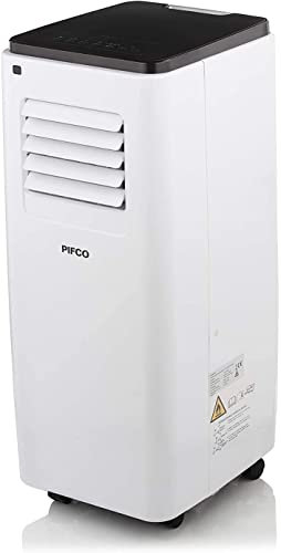 Pifco P40013 Portable 3-In-1 Air Conditioner, Fan, Cooler and Dehumidifier, 9000 BTU with 24-Hour Programmable Timer, 2 Speed Settings, R290, Auto Shut Off, Remote Control Included, White