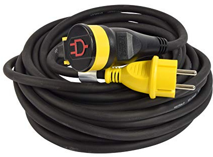 Prolunga cantiere 16A+T con valvola IP44 Cavo HO7RN-F 3G1,5mm2, lunghezza 20 metri.