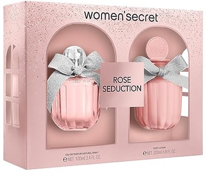 Women'secret Rose Seduction Coffret Cadeau Femme de 2 Articles Comprenant Une Eau de Parfum de 100ml et Un Lait pour Le Corps de 200ml
