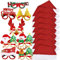 16 Stk Weihnachten Accessoires 8 Stück Weihnachten Brille Lustig Weihnachtsbrillen 8 Stück Weihnachtsmützen Weihnachtsmann Santa Mützen Nikolausmütze für Weihnachten Party Dekoration