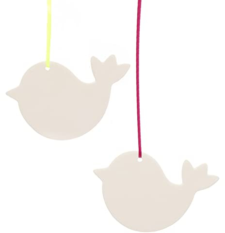 Baker Ross AX829 Craft Bird Decorations - Pack of 5, Design our own Ceramic Hanging Decorations Arts and Crafts for Kids