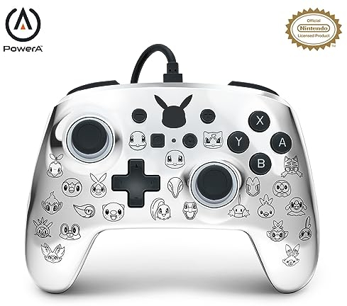 Manette filaire améliorée PowerA pour Switch - Pikachu Noir et Argent