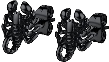 PROSTEEL Unisex Ohrringe Schwarz 3D Skorpion Design Ohrstecker Einzigartig Design Ohr Piercing Modeschmuck Accessoire für Party