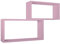 MODULARREDO | BIS RETTANGOLO BISLUNGO Set di 2 Mensole da Muro, Pensile Bagno, Mensola da Parete, Scaffale da Parete, Rosa Blush, 70x35 p20 cm e 60x30 p20 cm - Made in Italy