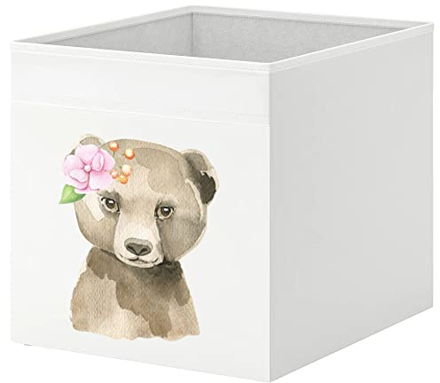 Aufbewahrungsbox mit faltbarem Design, Organisation für Spielzeug, Mädchen, Tiere (Bär)