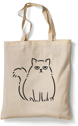tradercat Jutebeutel bedruckt vintage 100% Baumwolle, Stoffbeutel bedruckt, Funny Cats, jutebeutel aesthetic als modisches Accessoire jutebeutel spruch (Fat Cat)