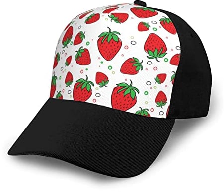 KTQUZCLF Verstellbare Trucker Cap, Erdbeere Baseball Cap, Outdoor Sommer Sport Cap für Männer Frauen, siehe abbildung, One size