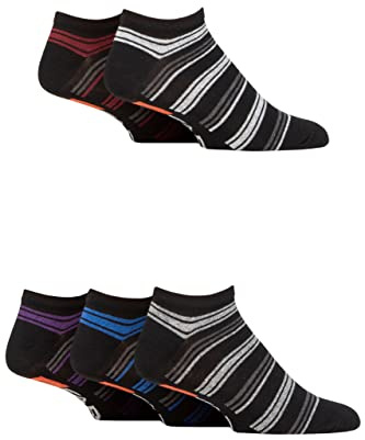 Farah Mens Striped Regenerated Cotton Trainer Socks Pack of 5