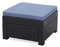 Keter Provence Hocker Premium Panama anthrazit mit Kissen blau - extrem Bequemer Outdoor Hocker aus Rattan - Set Erweiterung zu Loungemöbel
