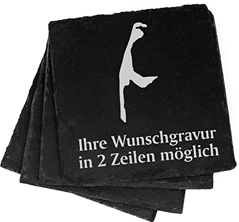 4X Insel Sylt Deko Schiefer Untersetzer Wunschgravur Set - 11 x 11 cm Flaschenuntersetzer Glasuntersetzer Tassenuntersetzer