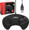 Retro-Bit BIG6 Contrôleur USB Arcade pour Sega Genesis Mini, Switch, PC, Mac, Steam, RetroPie, Raspberry Pi – Port USB – Noir