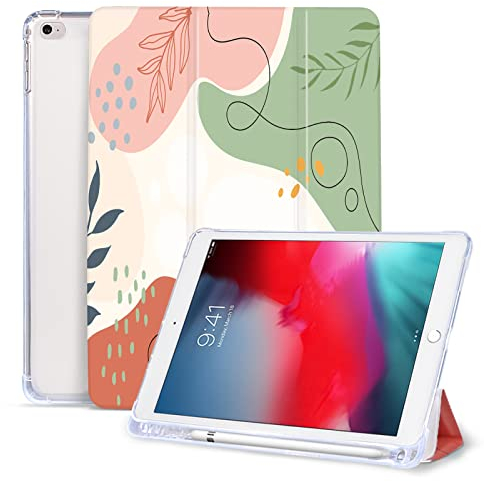 Vozehui 9.7 Zoll Hülle für iPad 6/5 Generation Fall mit Bleistifthalter, Schöne Erdbeere Tri-fold Stand Schutzhülle mit Auto Sleep Wake für iPad Hülle 9.7 Zoll 2018/2017
