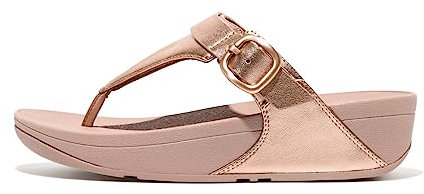 Fitflop Femme Lulu Adjustable Leather Toe-Post Sandals, Rose Gold, 37 EU