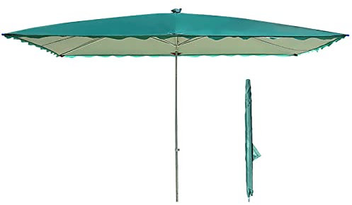 Parasol de Terrasse Rectangulaire, Parapluie de Table de Marché Extérieur, Parasol de Table Portable, 6 Baleines en Acier Robustes, Sans Inclinaison, pour Jardin, Pelouse, Terrasse, Jardin et Piscine
